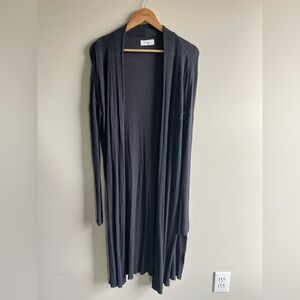 Mersea Mer Sea Sweater OS Cardigan Duster Gray Long Ribbed Stretch Long Sleeve